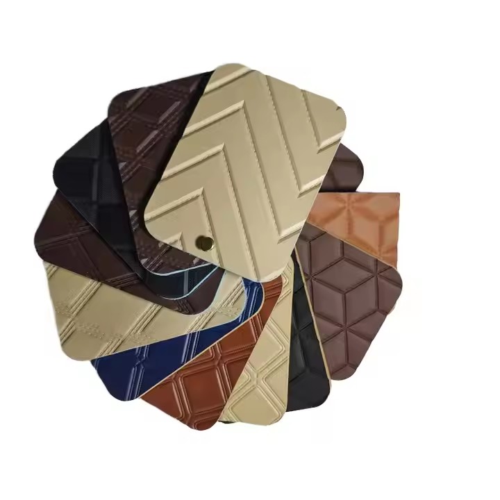 批发汽车座椅脚踏压花PVC合成革皮革材料