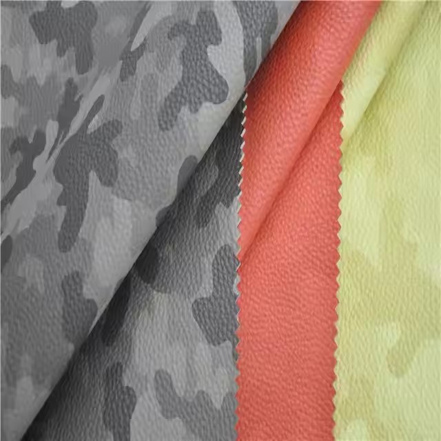 Baskı Kamuflaj Renk Tasarımı Pu Mikrofiber Deri Moda Suni Deri Y&uuml;ksek Kaliteli Pu Deri