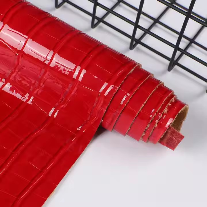 Hersteller von Kunstleder, Patent-Krokodilmuster, PU-Kunstleder, gl&auml;nzendes Krokodil-Kunst-PU-Leder f&uuml;r Taschen, Schuhe