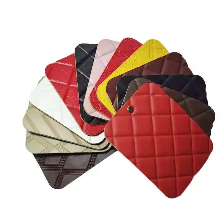 批发汽车座椅脚踏压花PVC合成革皮革材料