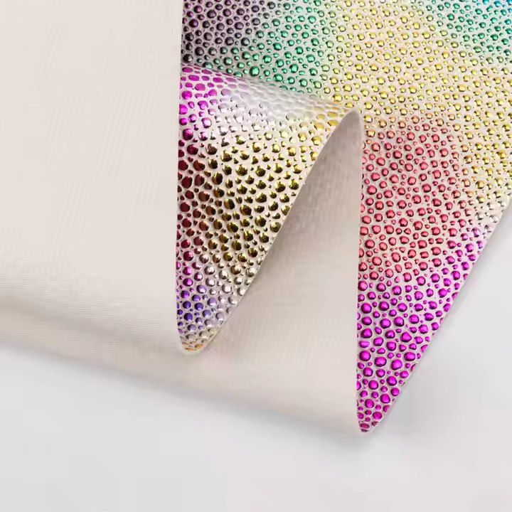 Rainbow Shining Bue Farge Tekstur Preget 1,0 mm PVC Syntetisk L&aelig;r Produkt for Sofa Bag Belte Stoff