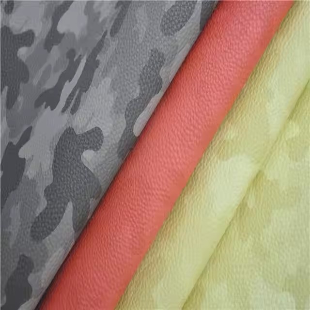 Baskı Kamuflaj Renk Tasarımı Pu Mikrofiber Deri Moda Suni Deri Y&uuml;ksek Kaliteli Pu Deri