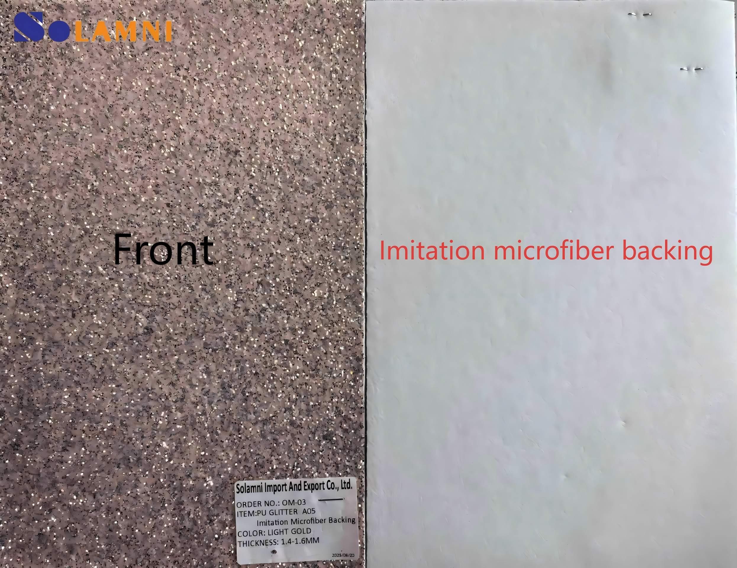 批发PU金葱粉粒合成革面料