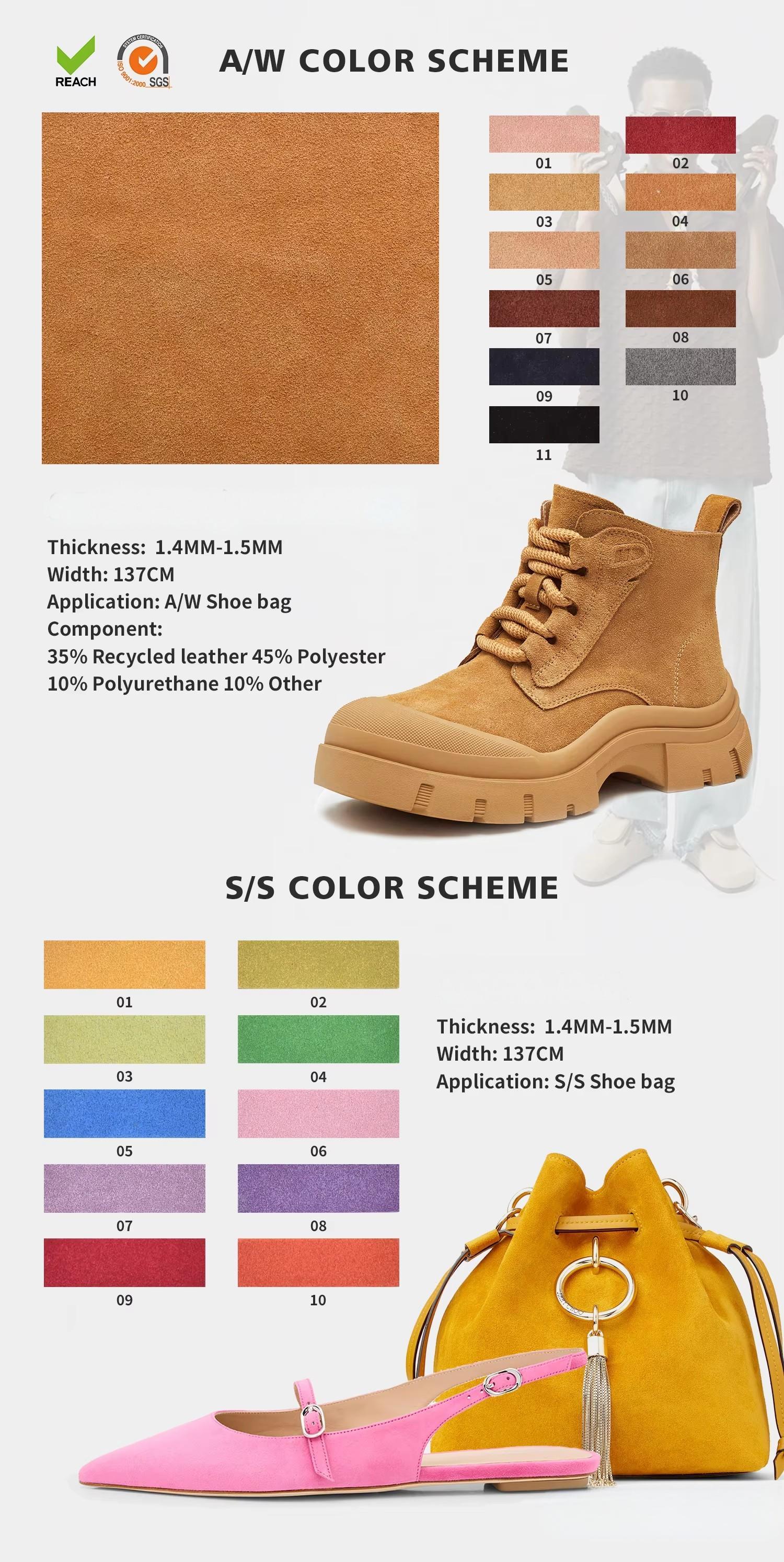 植绒人造PU牛绒面革面料