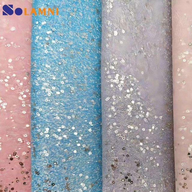 Holografik Baskılı Pu Glitter Deri Kumaş