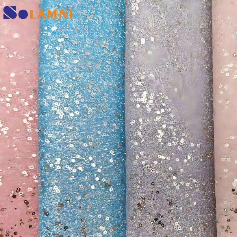 全息印花PU金葱皮革面料