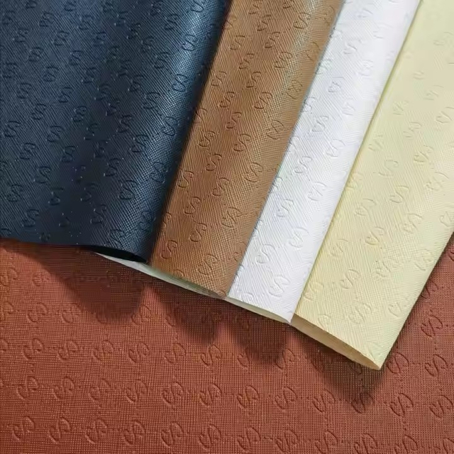 批发时尚压花PVC人造革箱包鞋材面料