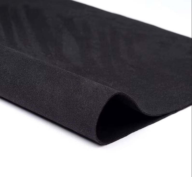 库存 0.5 - 1.6 毫米黑色超细纤维绒面革 双层绒面革 鞋类手套超细纤维滋养皮革