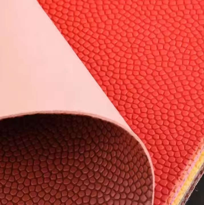 1.5毫米防水PU合成皮革球印花防滑点状图案防霉篮球皮革无纺材料
