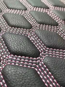 定制汽车皮革 3D 钻石定制绗缝皮革人造革汽车内饰带刺绣和海绵