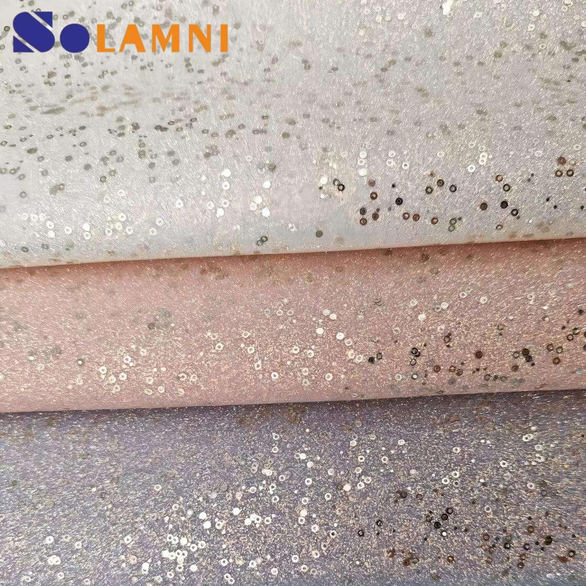 全息印花PU金葱皮革面料