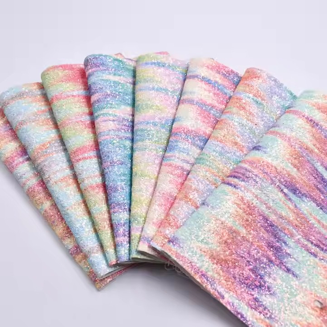 合成皮革鞋材中的彩色小闪光皮革面料