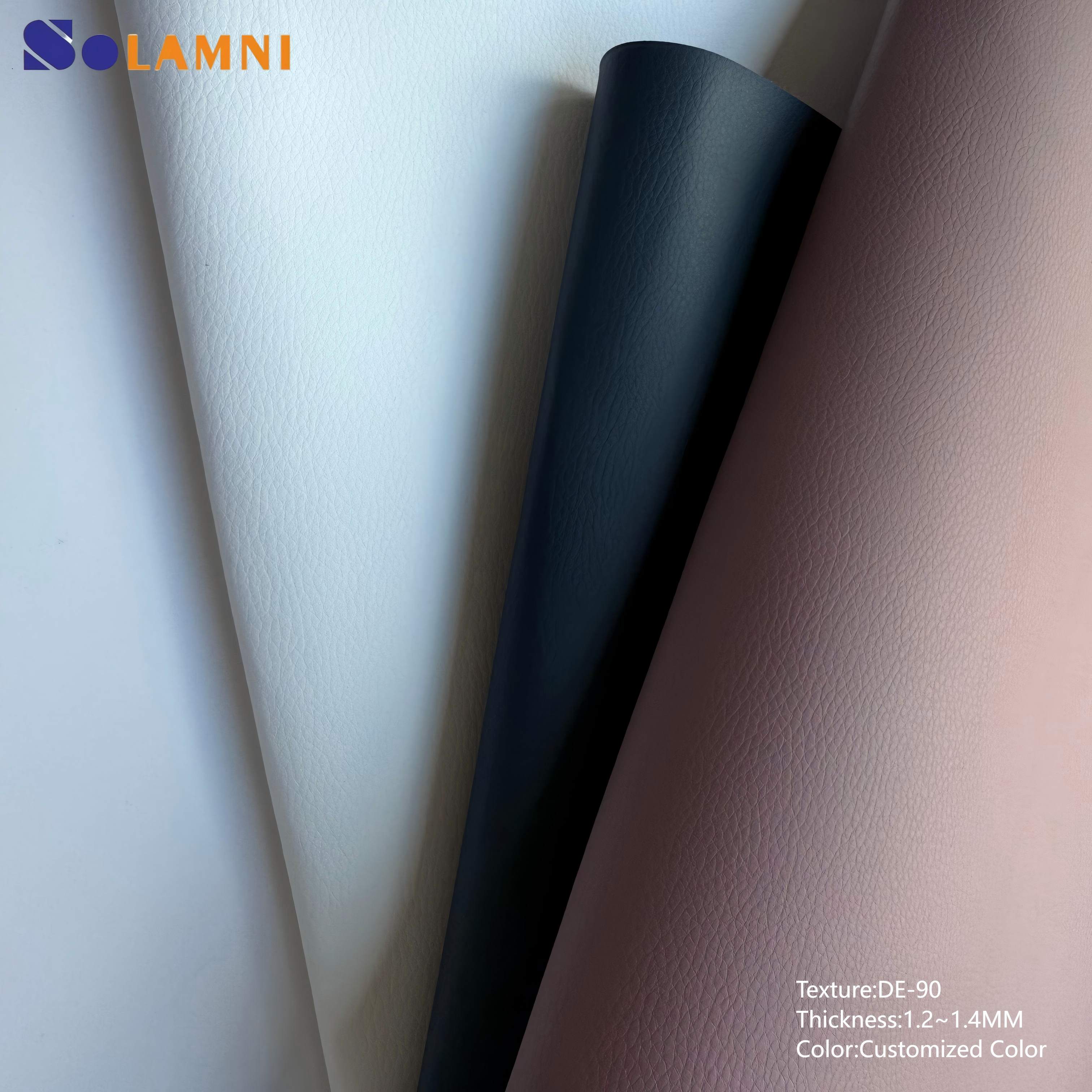 高品质DE-90纹理PU合成革材料 